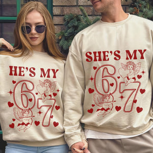 He’s My / She’s My 67 – Matching Couple Valentine Apparel T-Shirt, Sweatshirt & Hoodie